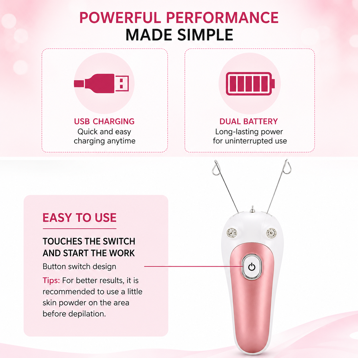 Electric Facial Threading Hair Remover