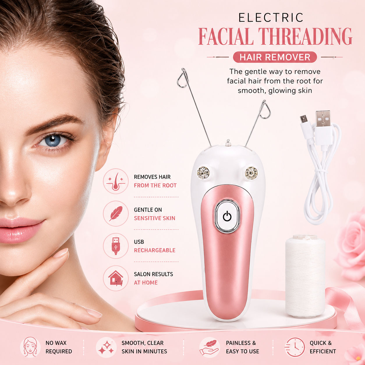 Electric Facial Threading Hair Remover