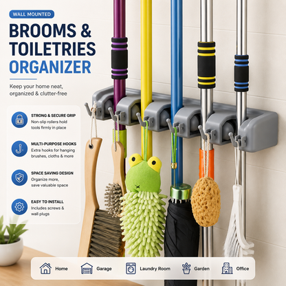 Brooms & Toiletries Organizer